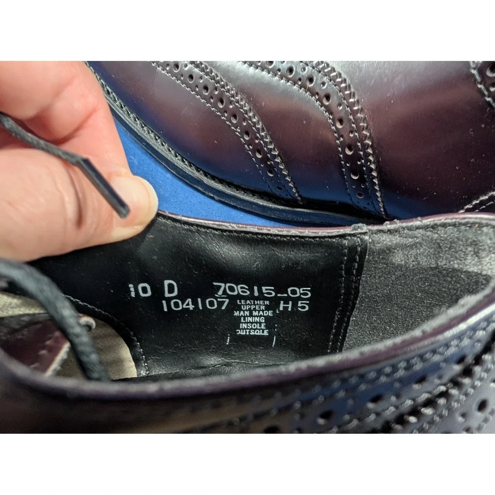 Nunn Bush Wingtip Brogue Oxford Dress Shoes Leather Burgundy Mens‎ Size 10 D